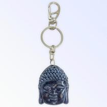 Chaveiro Buda Preto Patinado Em Metal e Resina 12 Cm