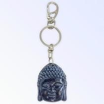 Chaveiro Buda Preto Patinado Em Metal e Resina 12 Cm