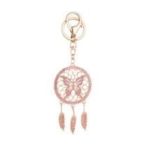 Chaveiro Butterfly Dreamcatcher para mulheres com cristal rosa