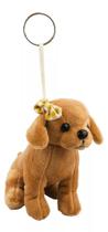 Chaveiro Cachorro Marrom Com Laço 11cm - Pelúcia - Fofy Toys