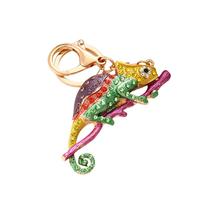 Chaveiro Camaleão colorido com strass em liga 43g