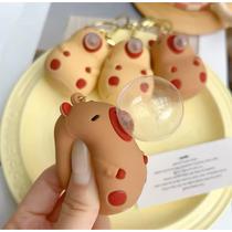 Chaveiro Capivara de Silicone Aperta Squishy com Bolha de Chiclete Fofo Brinquedos