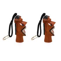 Chaveiro Carranca de Madeira Proteção Espiritual Bolsa Casa Carro Kit 2 Und