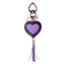 Chaveiro cellway couro coracao duas cores lilas e roxo