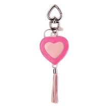 Chaveiro cellway couro coracao duas cores rosa bebe e pink Chaveiro cellway couro coracao duas cores rosa bebe e pink