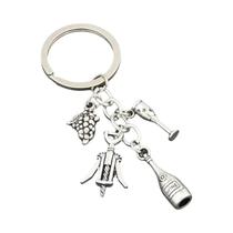 Chaveiro Charm De Vinho Tinto, Abridor De Garrafa Em Forma De Copo De Uva, Presentes Para Mulheres E