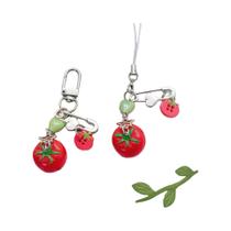 Chaveiro Charm Folha De Tomate Para Mulheres E Meninas, Ornamento De Bolsa, Decoração De Telefone De
