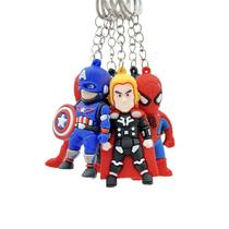Chaveiro, chaveiro, conjunto de figuras de desenho animado de super-heróis dos Vingadores Chaveiro, chaveiro, conjunto de figuras de desenho animado de super-heróis dos Vingadores