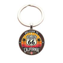 Chaveiro Chaveiro Glass Route 66 California Sign Magnet
