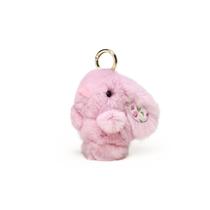 Chaveiro, chaveiro, luxuoso, pelúcia, pele de coelho rosa macia