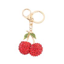 Chaveiro Cherry Crystal 3D Alloy Fruit Chaveiro com Rh vermelho Chaveiro Cherry Crystal 3D Alloy Fruit Chaveiro com Rh vermelho