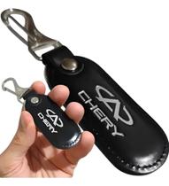 Chaveiro Chery Couro Preto Acessório Chave Carro Bolsa Mosquetão Argola Luxo Presente Chaveiro Chery Couro Preto Acessório Chave Carro Bolsa Mosquetão Argola Luxo Presente