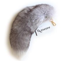 Chaveiro Chunxiao Luxe Fox Fur Tail, acessório de moda, azul