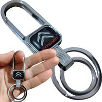 Chaveiro Citroen Metal Mosquetão Chave Carro Argola Dupla Metal Cromado Chaveiro Citroen Metal Mosquetão Chave Carro Argola Dupla Metal Cromado