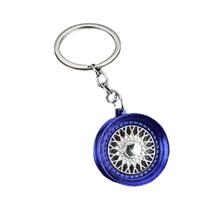Chaveiro com aro de roda de carro BBS Style Blue Alloy para homens