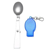 Chaveiro Com Colher Dobrável Acampamento Crianças Azul