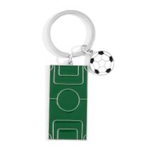 Chaveiro com design de campo de futebol com pingente de mini bola de futebol Chaveiro com design de campo de futebol com pingente de mini bola de futebol