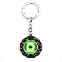 Chaveiro com logotipo de lanterna verde Time Gem Chaveiro em latão e metal Chaveiro com logotipo de lanterna verde Time Gem Chaveiro em latão e metal