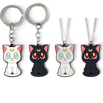 Chaveiro com pingente de chaveiro Sailor Moon Luna & Artemis Chaveiro com pingente de chaveiro Sailor Moon Luna & Artemis