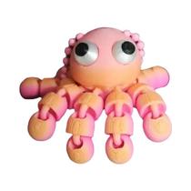 Chaveiro com pingente pequeno de polvo encantador com vários juntas impressas em 3D