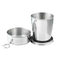 Chaveiro Copo Retrátil Dobrável De Aço Inox 250ml Viagem - ATT