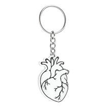 Chaveiro Coração Anatomia Real Branco