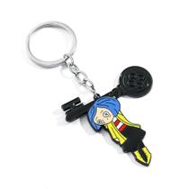 Chaveiro Coraline Cartoon Black Button Alloy Enamel Chaveiro Coraline Cartoon Black Button Alloy Enamel