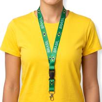 Chaveiro Cordão Crachá Bandeira Do Brasil Para Canecas Copa Do Mundo 2026
