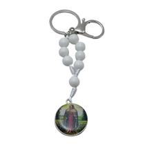 Chaveiro Coroa Nossa Senhora das Lágrimas e Jesus Manietado com Mosquetão