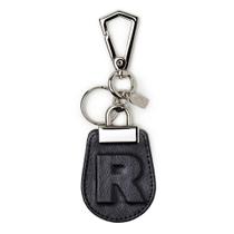Chaveiro couro cellway letra em relevo preto - r
