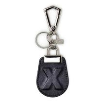 Chaveiro couro cellway letra em relevo preto - x
