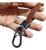Chaveiro Couro Premium Mosquetão Metal Chave Carro + Chave Fenda Presente Luxo