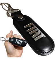 Chaveiro Couro Preto Fiat Mosquetão Chave Carro Argola Gancho Luxo Chaveiro Couro Preto Fiat Mosquetão Chave Carro Argola Gancho Luxo