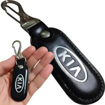 Chaveiro Couro Preto Kia Chave Carro Mosquetão Argola Luxo Pingente Presente Chaveiro Couro Preto Kia Chave Carro Mosquetão Argola Luxo Pingente Presente