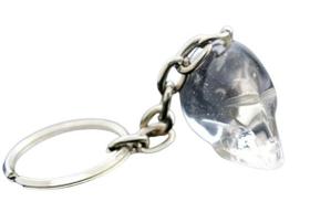 Chaveiro Cranio Cristal Caverinha Natural Garimpo Prateado Chaveiro Cranio Cristal Caverinha Natural Garimpo Prateado