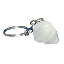 Chaveiro Crânio Quartzo Leitoso Natural Caveirinha