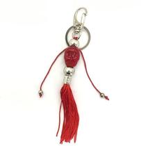 Chaveiro Cranio Vermelho Em Murano 16 Cm Proteção E