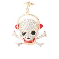 Chaveiro Creative 3D Skull, estilo hip-hop, liga de strass Chaveiro Creative 3D Skull, estilo hip-hop, liga de strass