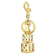 Chaveiro Creative Colorido Strass Dice em liga banhada a ouro Chaveiro Creative Colorido Strass Dice em liga banhada a ouro