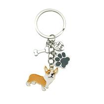 Chaveiro Creative Pet Dog Corgi Paw Bone Alloy para bolsas Chaveiro Creative Pet Dog Corgi Paw Bone Alloy para bolsas