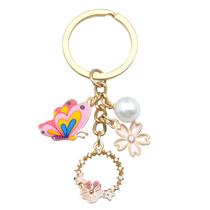 Chaveiro Creative Pink Butterfly Pearl para bolsas e mochilas Chaveiro Creative Pink Butterfly Pearl para bolsas e mochilas