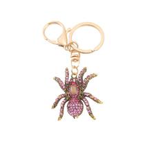 Chaveiro Creative Pink Spider com strass, liga de zinco
