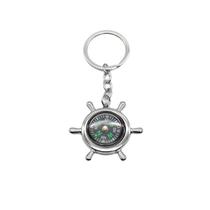 Chaveiro Creative Ship's Wheel Compass para esportes ao ar livre Chaveiro Creative Ship's Wheel Compass para esportes ao ar livre
