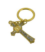 Chaveiro Crucifixo Dourado ou Prateado 5cm