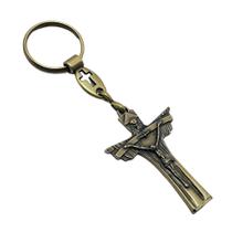 Chaveiro Crucifixo Santíssima Trindade Metal Ouro Velho Chaveiro Crucifixo Santíssima Trindade Metal Ouro Velho