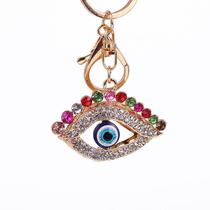 Chaveiro Crystal Evil Eye Colorido Strass em liga de zinco