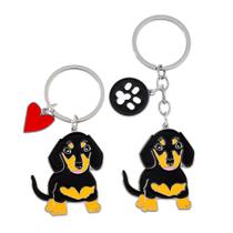 Chaveiro Cute Dachshund Dog Design em liga de zinco com coração Pe Chaveiro Cute Dachshund Dog Design em liga de zinco com coração Pe