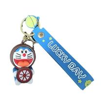 Chaveiro Cute Doraemon com design de melancia em PVC Chaveiro Cute Doraemon com design de melancia em PVC