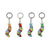 Chaveiro Cute Rainbow Caterpillar Soft PVC Chaveiro Charm