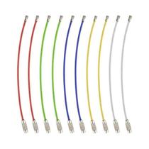 Chaveiro De Aço Inoxidável Com Cabo, 10 Peças, Diâmetro De 1, 1.5 E 2mm, Laço De Chave Com Fecho